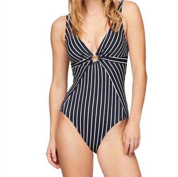 Tommy Hilfiger Other - New Tommy Hilfiger stripe one piece swimsuit size small S navy blue white